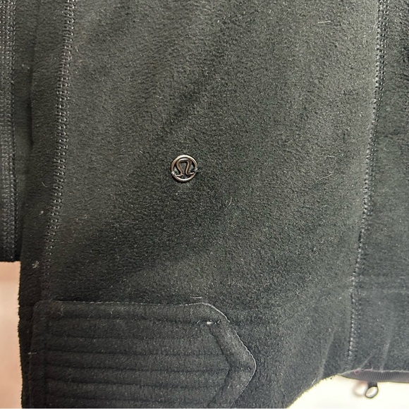 Lululemon Moto Jacket Fleece Black with Asymmetrical Zipper - Picture 10 of 12